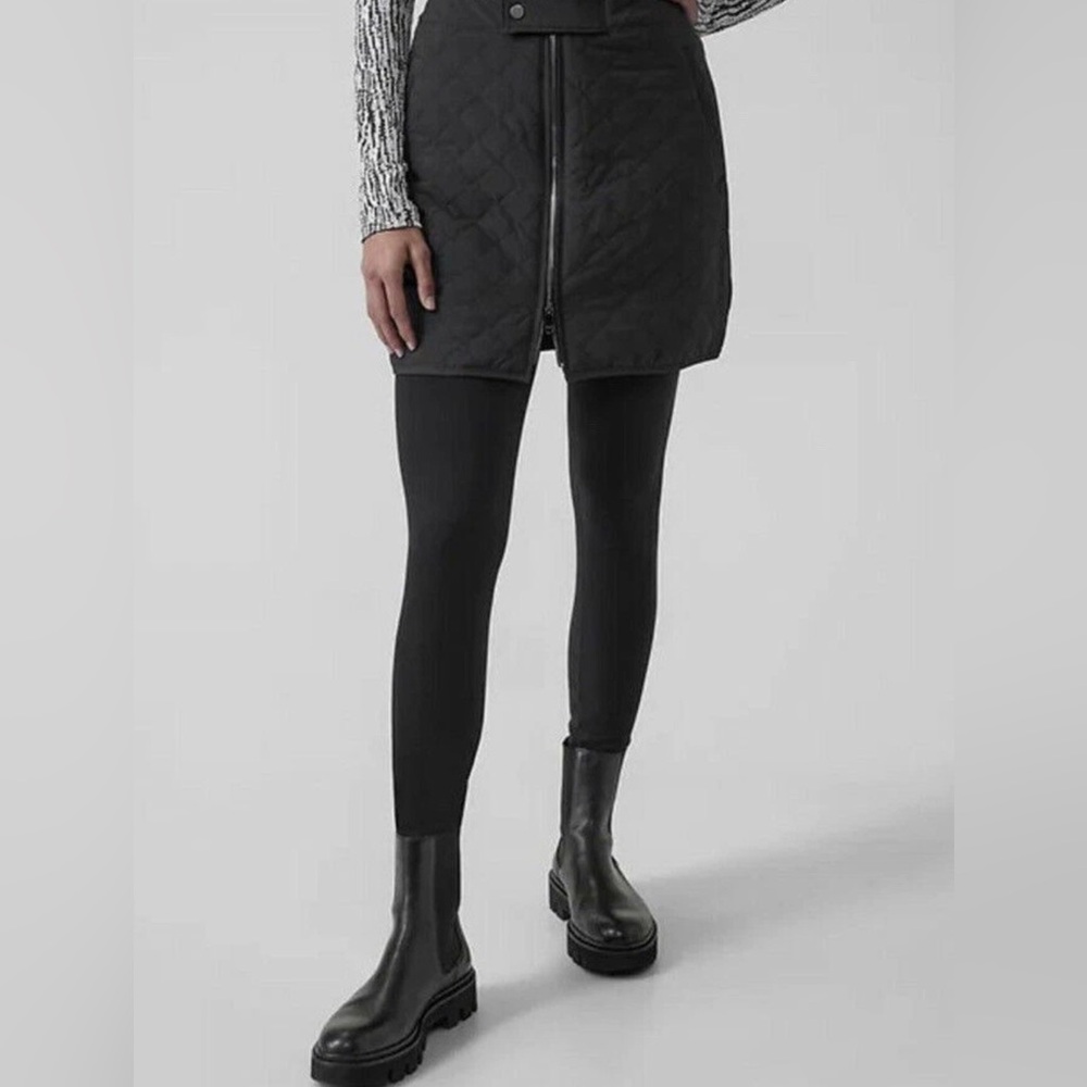 NWT Athleta Apres Ski Skirt 10 Quilted Black
